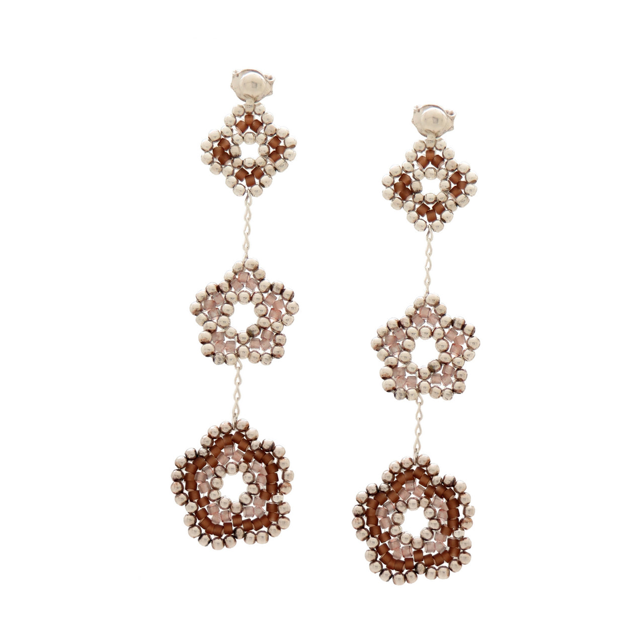 Aretes nomeolvides triples plata.