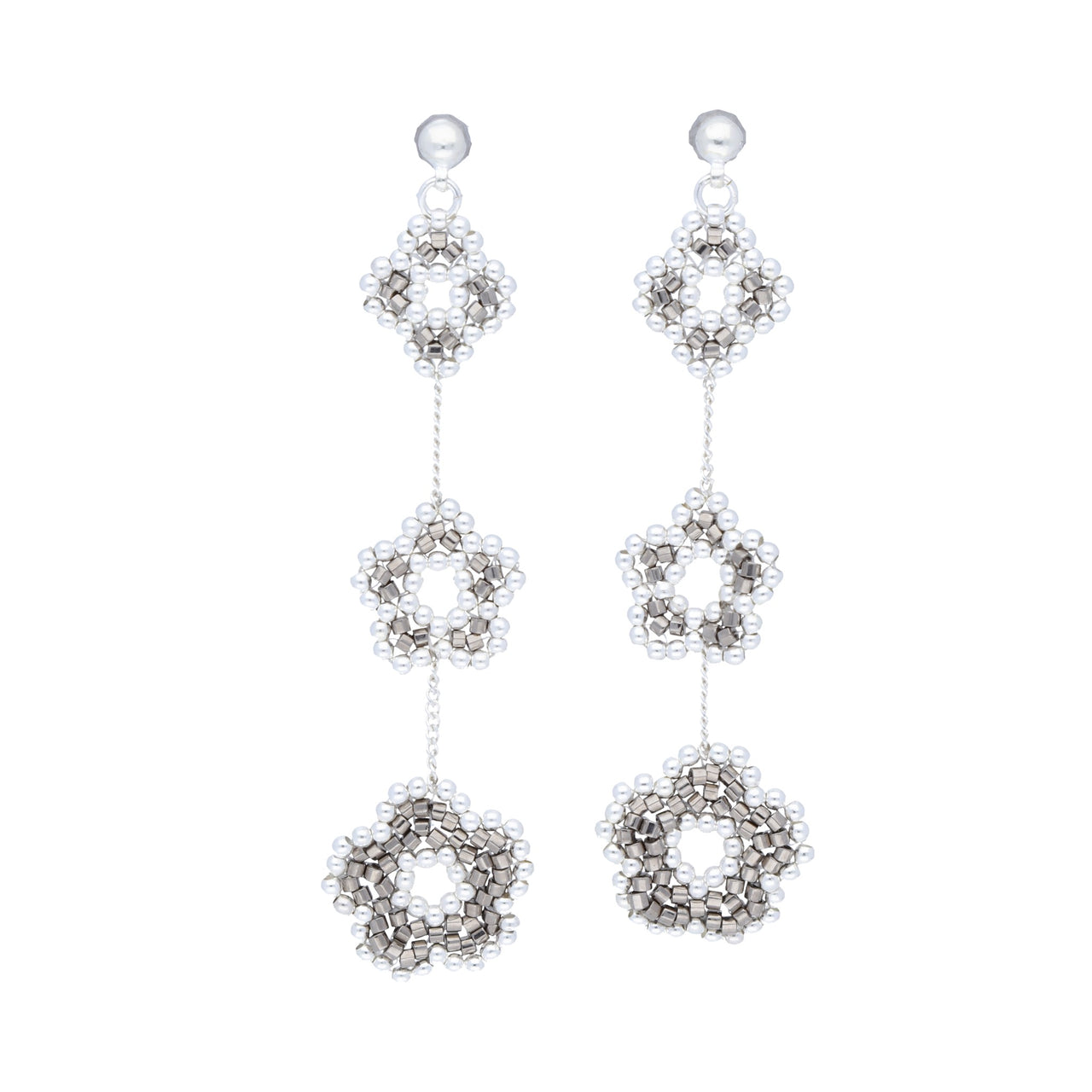 Aretes nomeolvides triples plata.