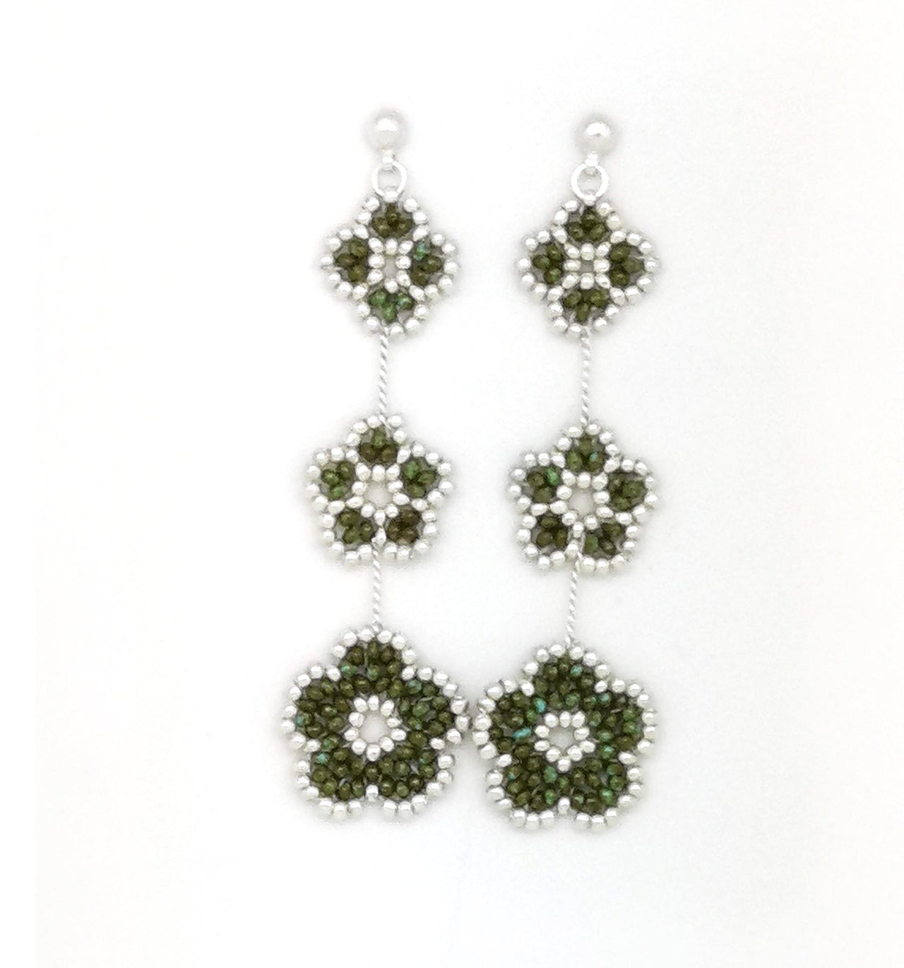 Aretes nomeolvides triples plata.