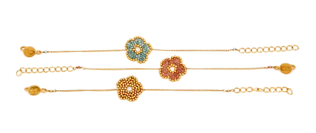 Pulsera 1 nomeolvides dorado.
