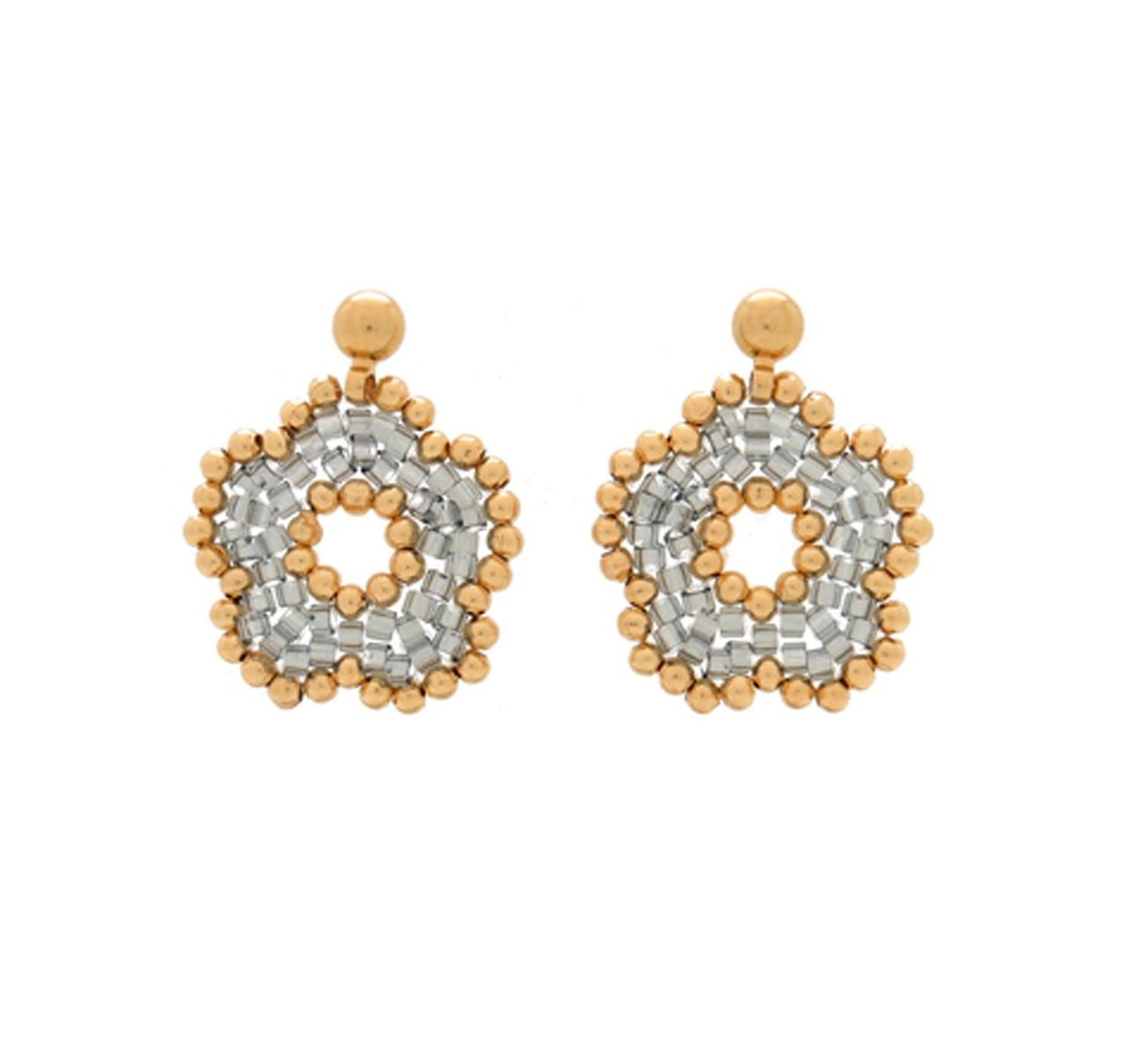 Aretes nomeolvides medianos dorado.