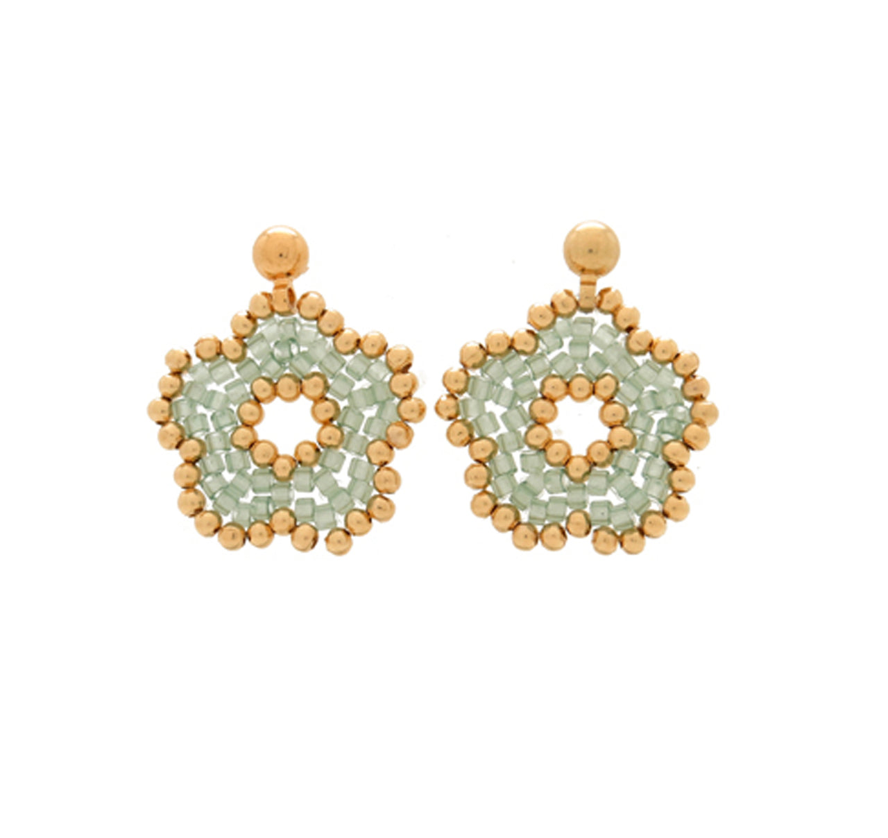 Aretes nomeolvides medianos dorado.