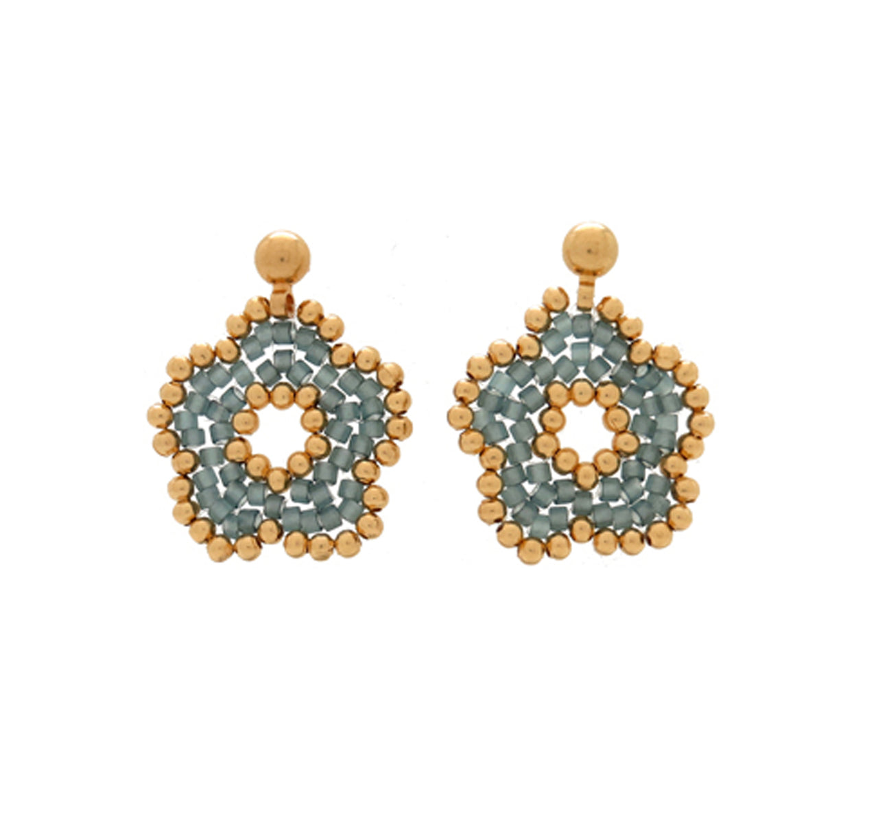 Aretes nomeolvides medianos dorado.