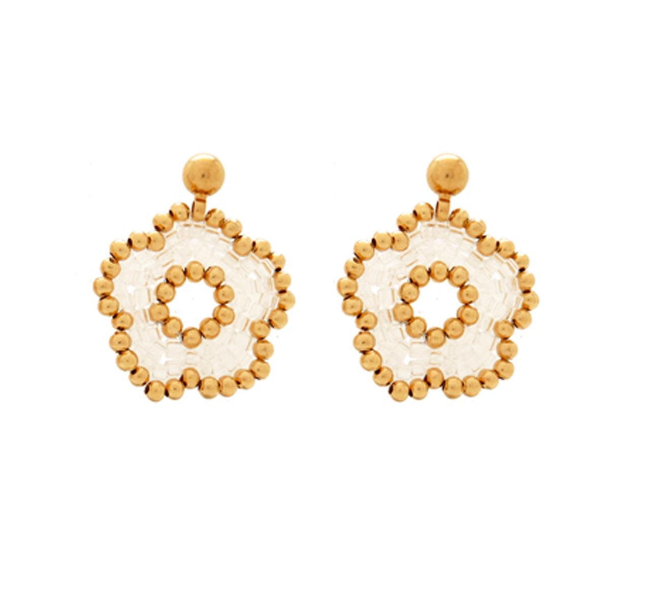 Aretes nomeolvides medianos dorado.