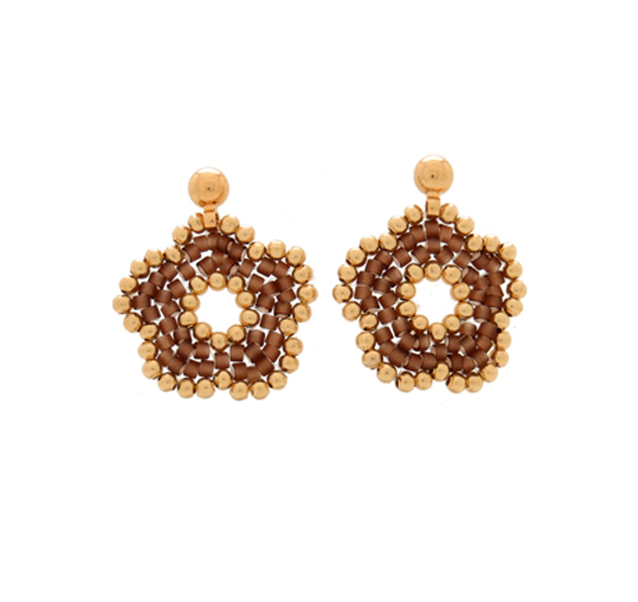 Aretes nomeolvides medianos dorado.