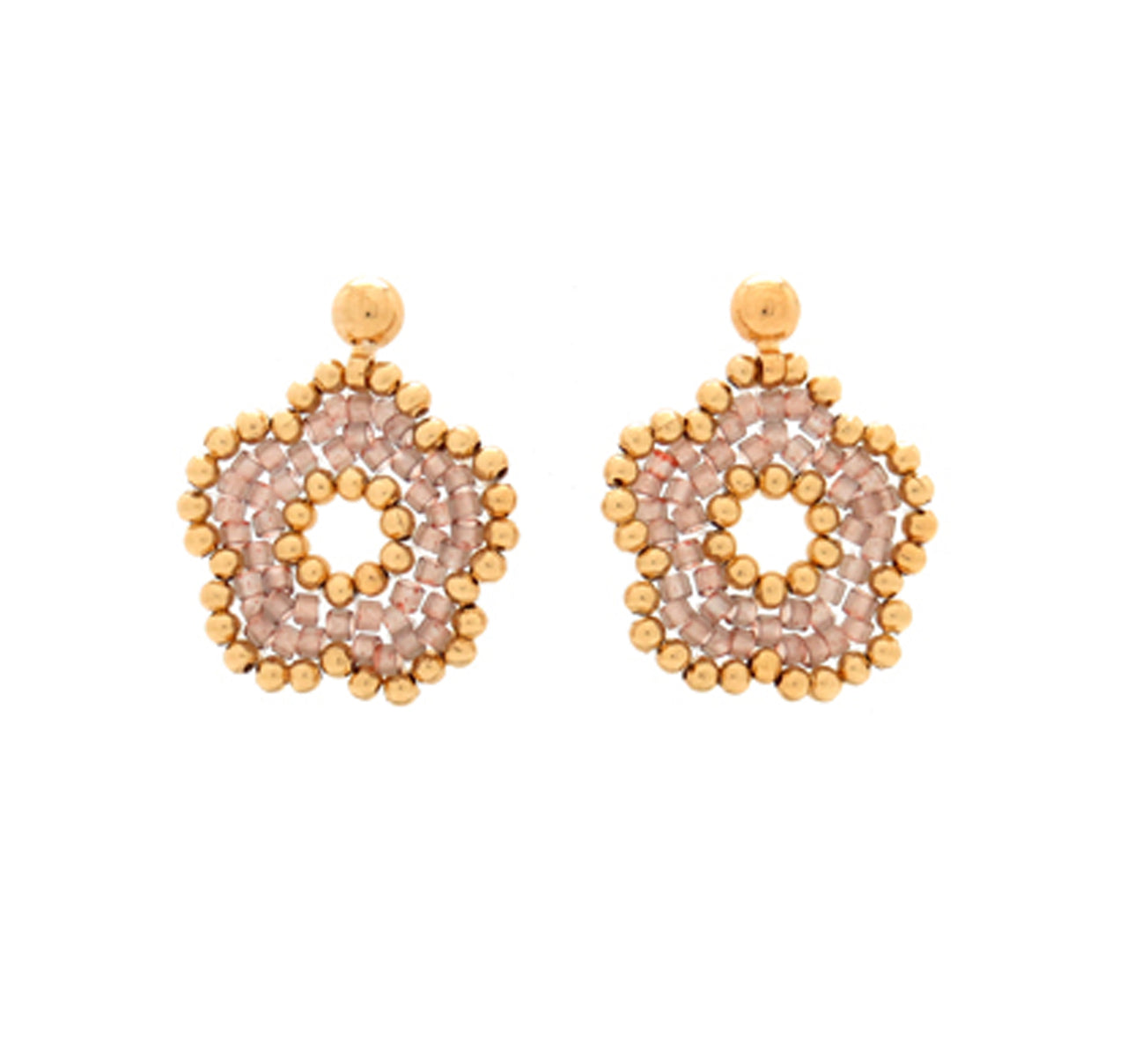 Aretes nomeolvides medianos dorado.