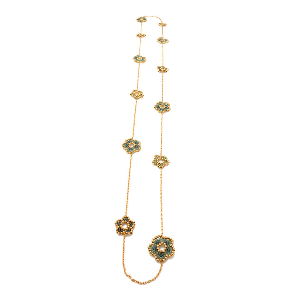 Collar 12 nomeolvides dorado.