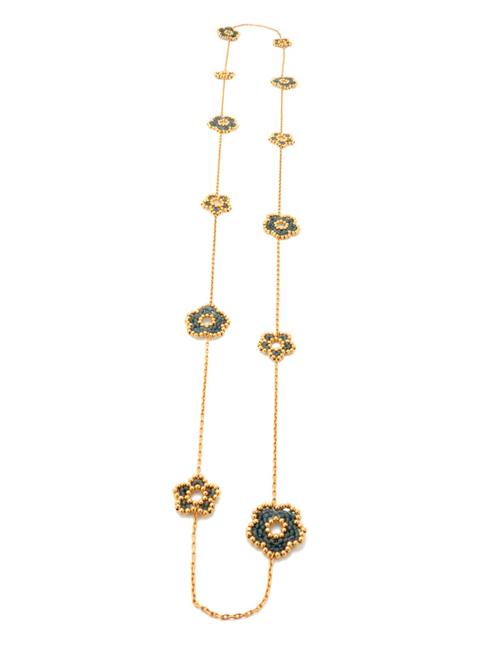 Collar 12 nomeolvides dorado.