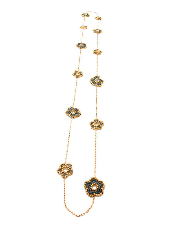 Collar 12 nomeolvides dorado.