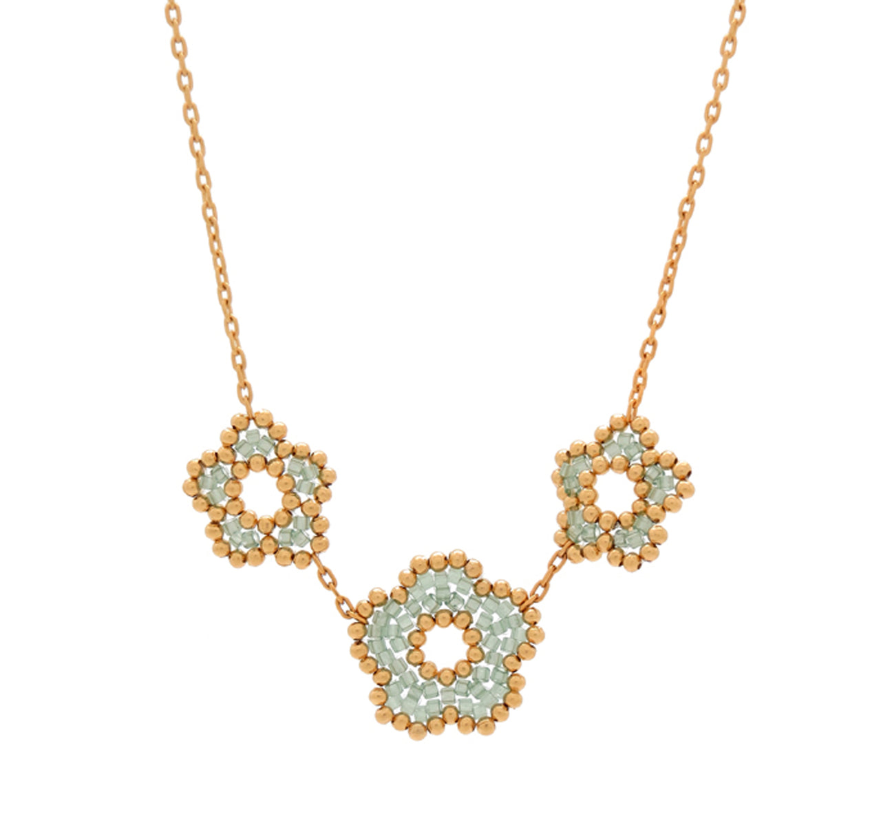 Collar nomeolvides triple dorado.