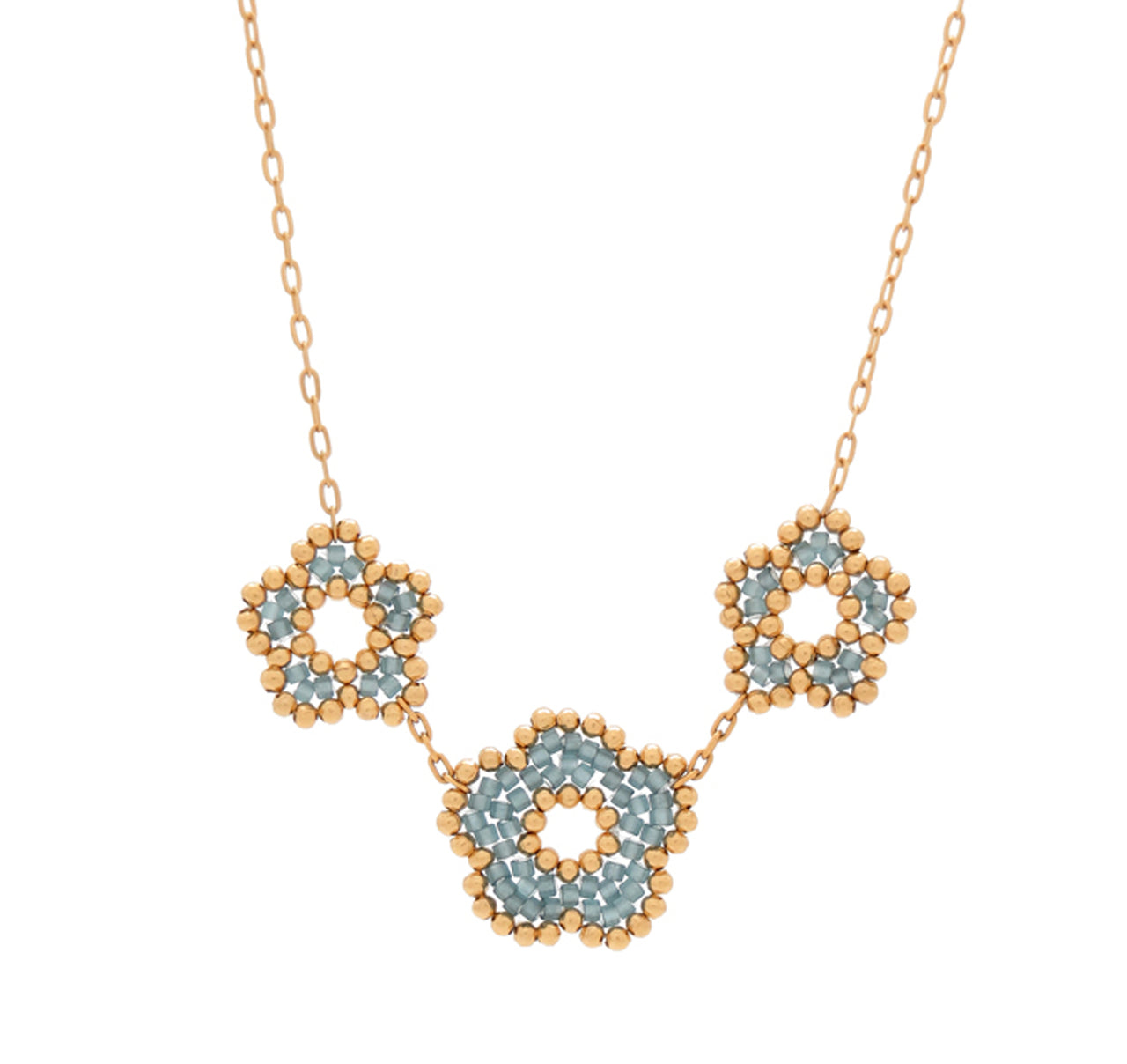 Collar nomeolvides triple dorado.