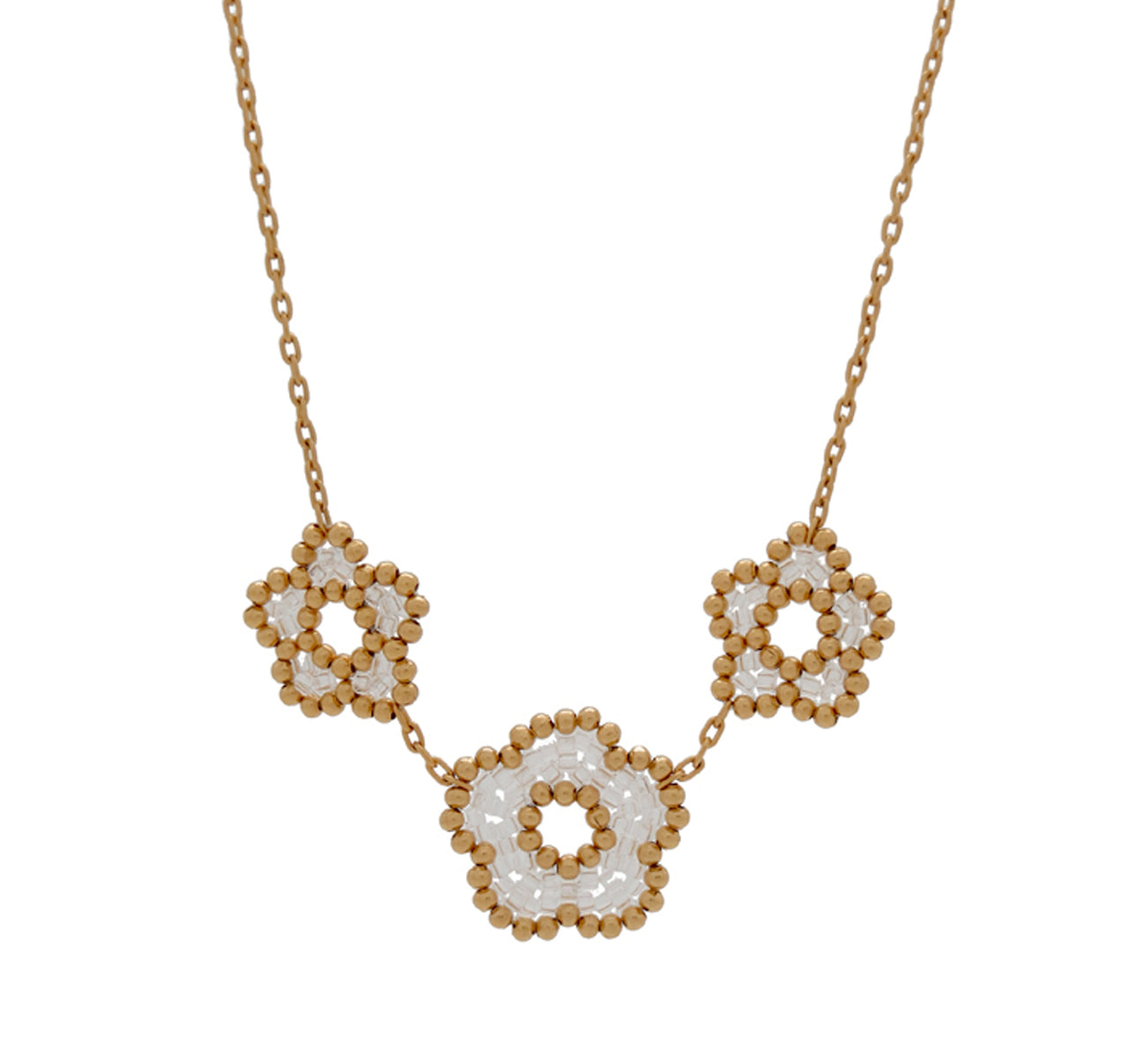 Collar nomeolvides triple dorado.