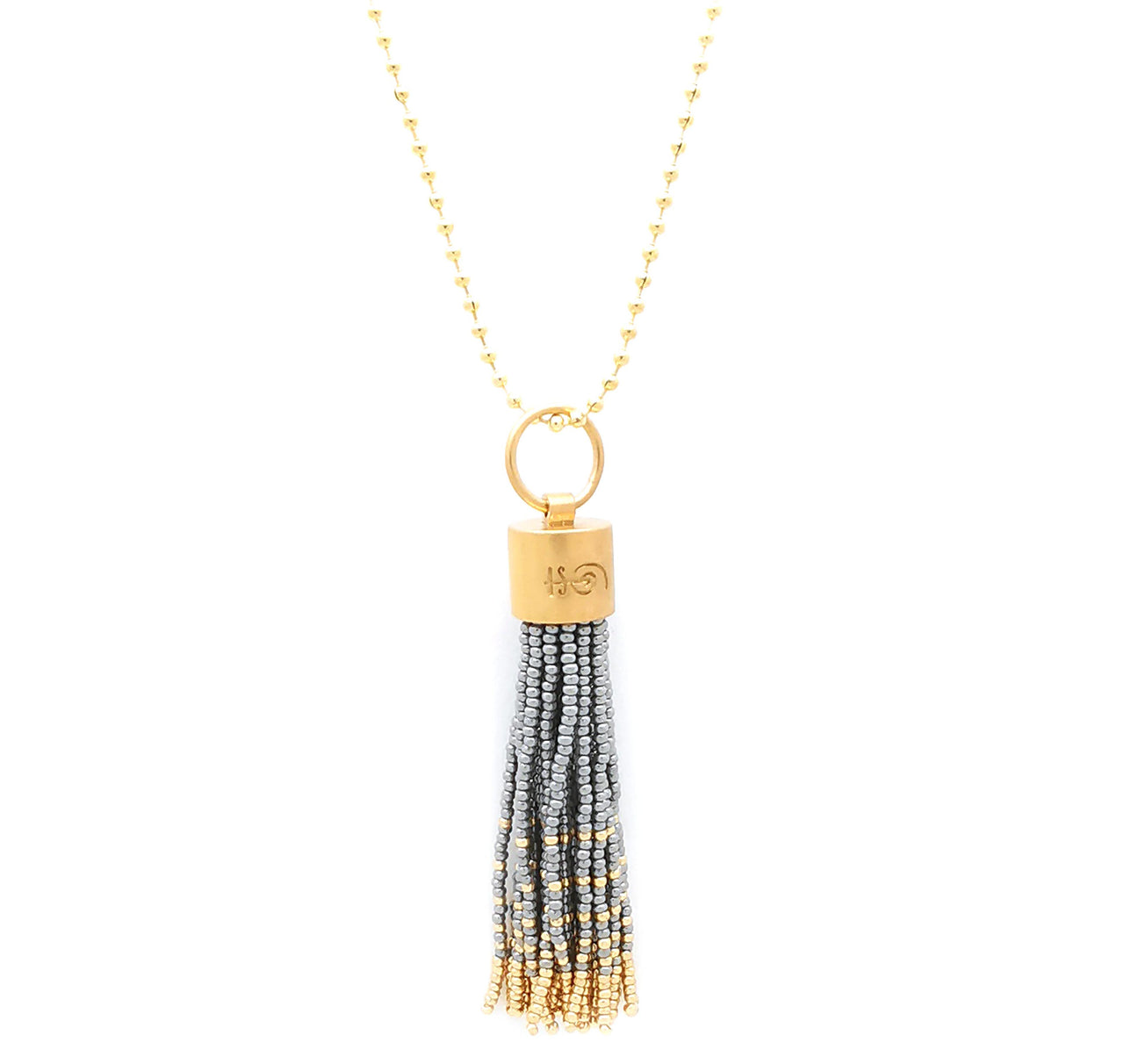 Collar flecos dorado.