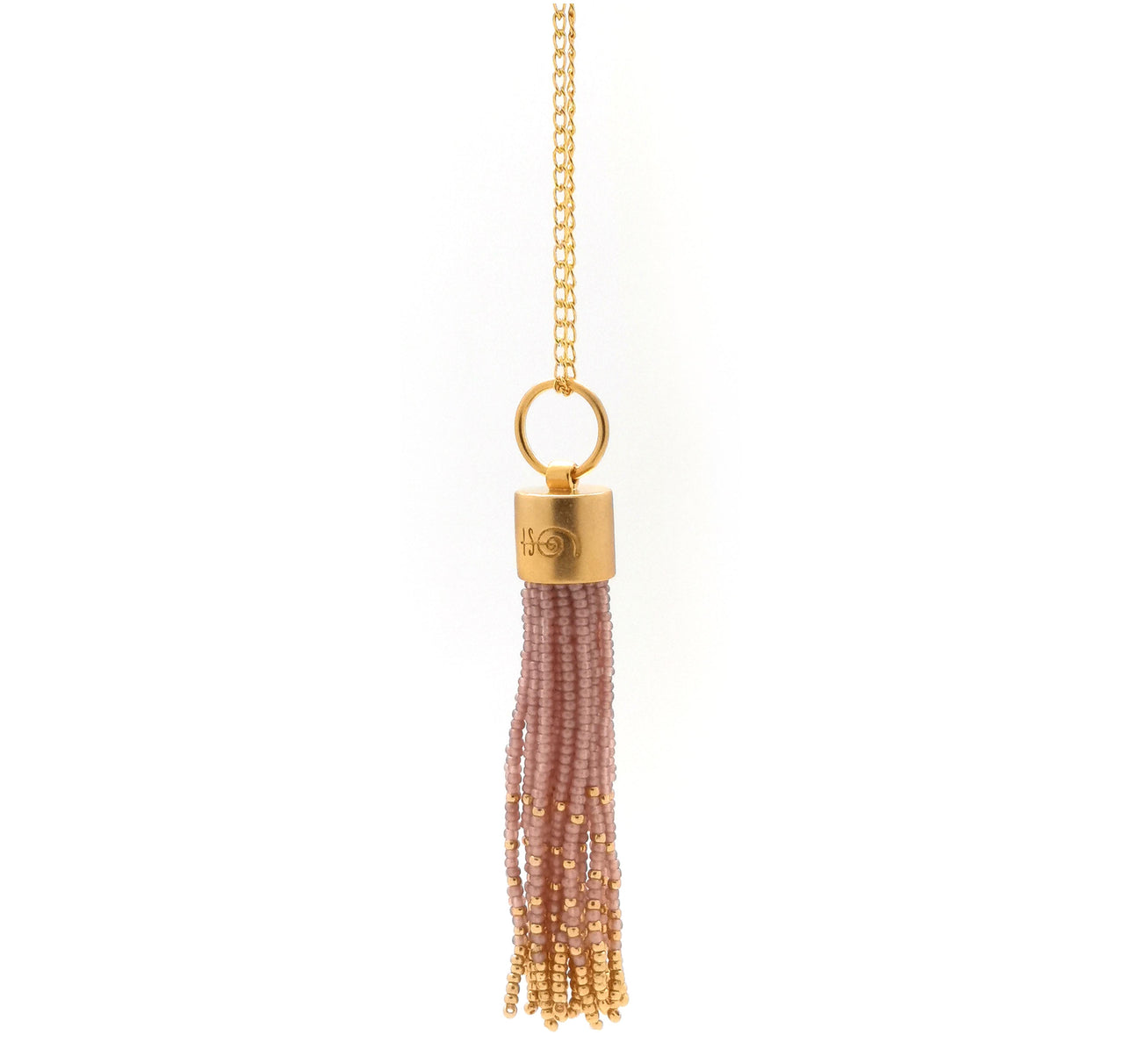 Collar flecos dorado.