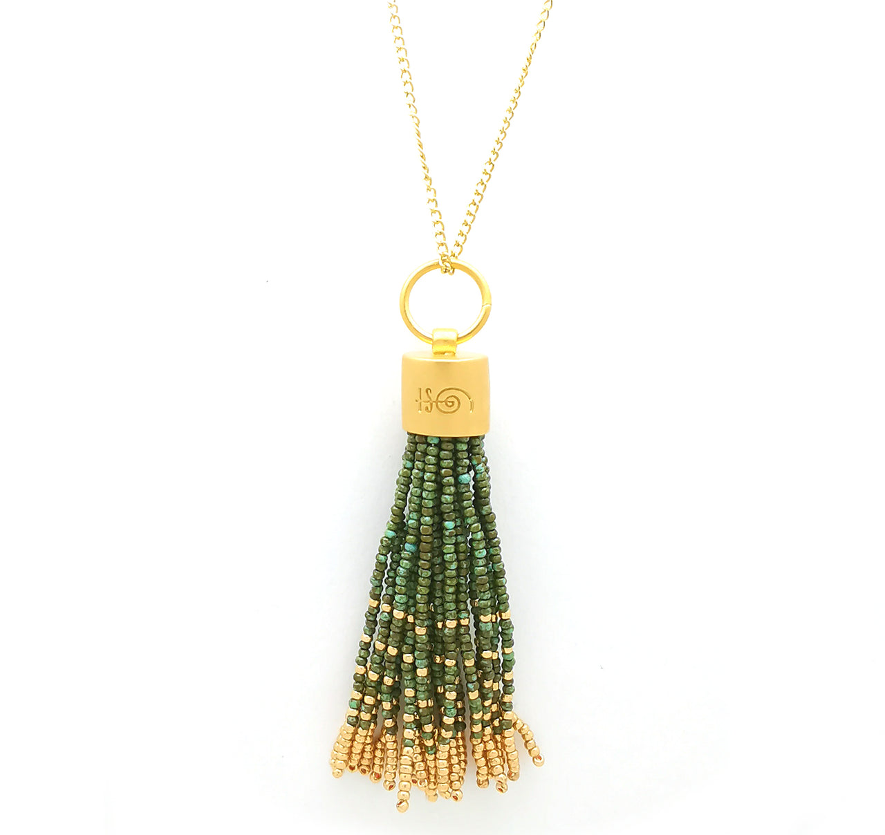 Collar flecos dorado.