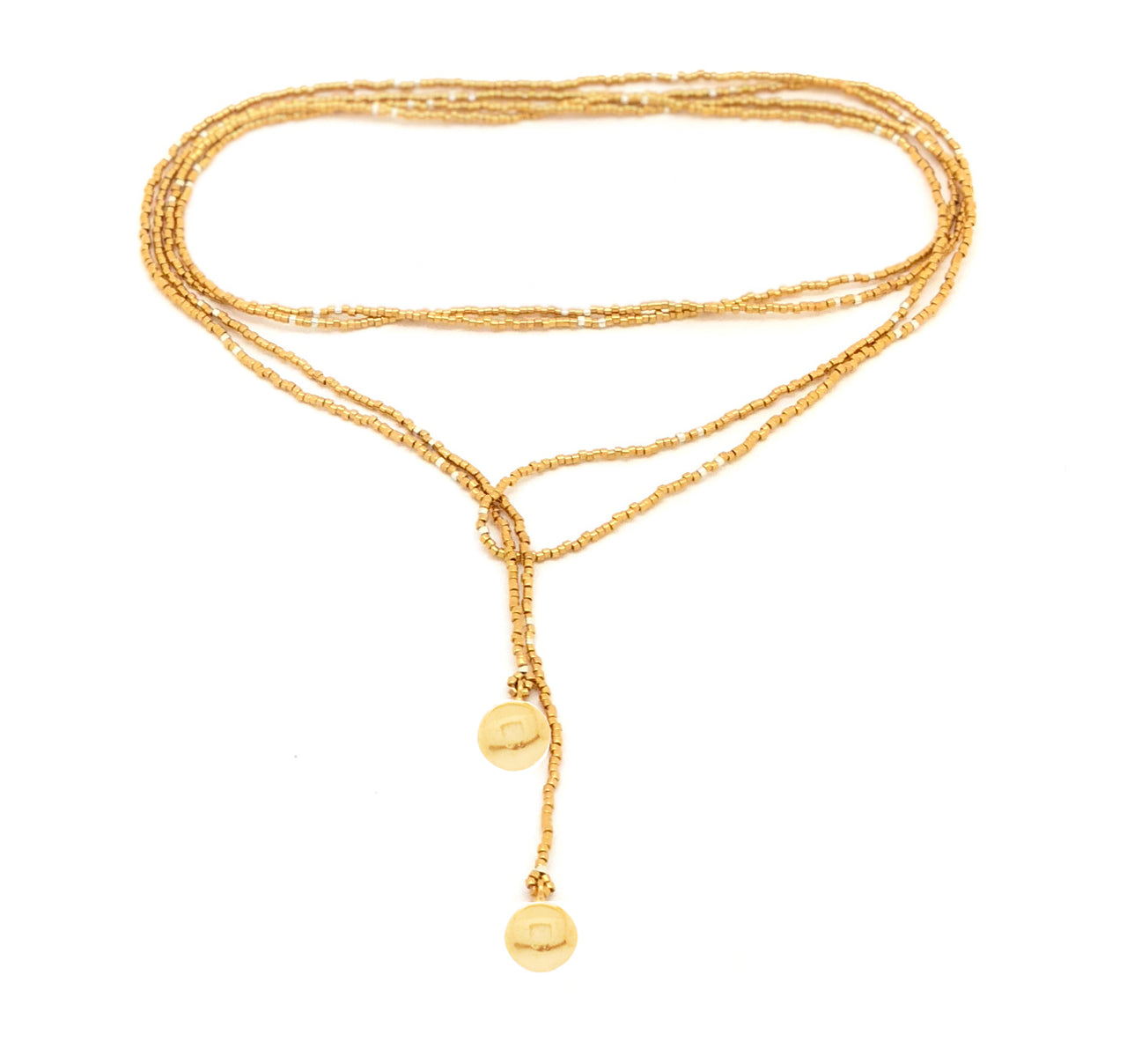 Collar enredable dorado detalles plata.