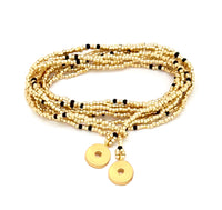 Thumbnail for Collar enredable dorado detalles negros.