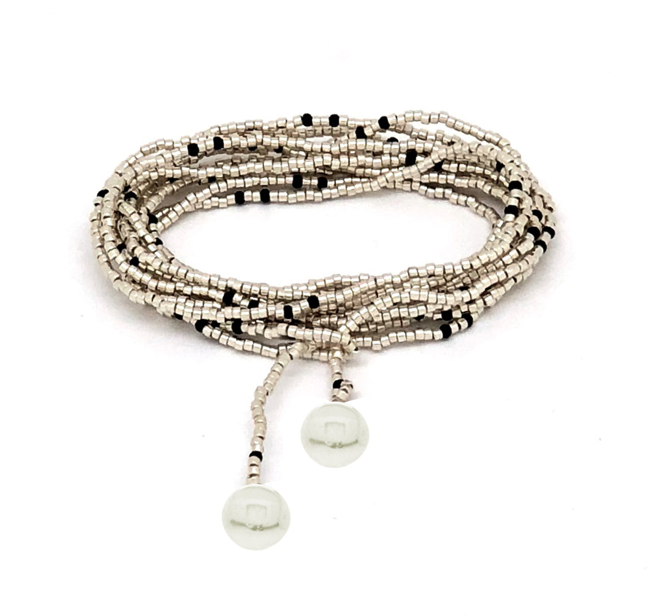 Collar enredable plata detalles negros