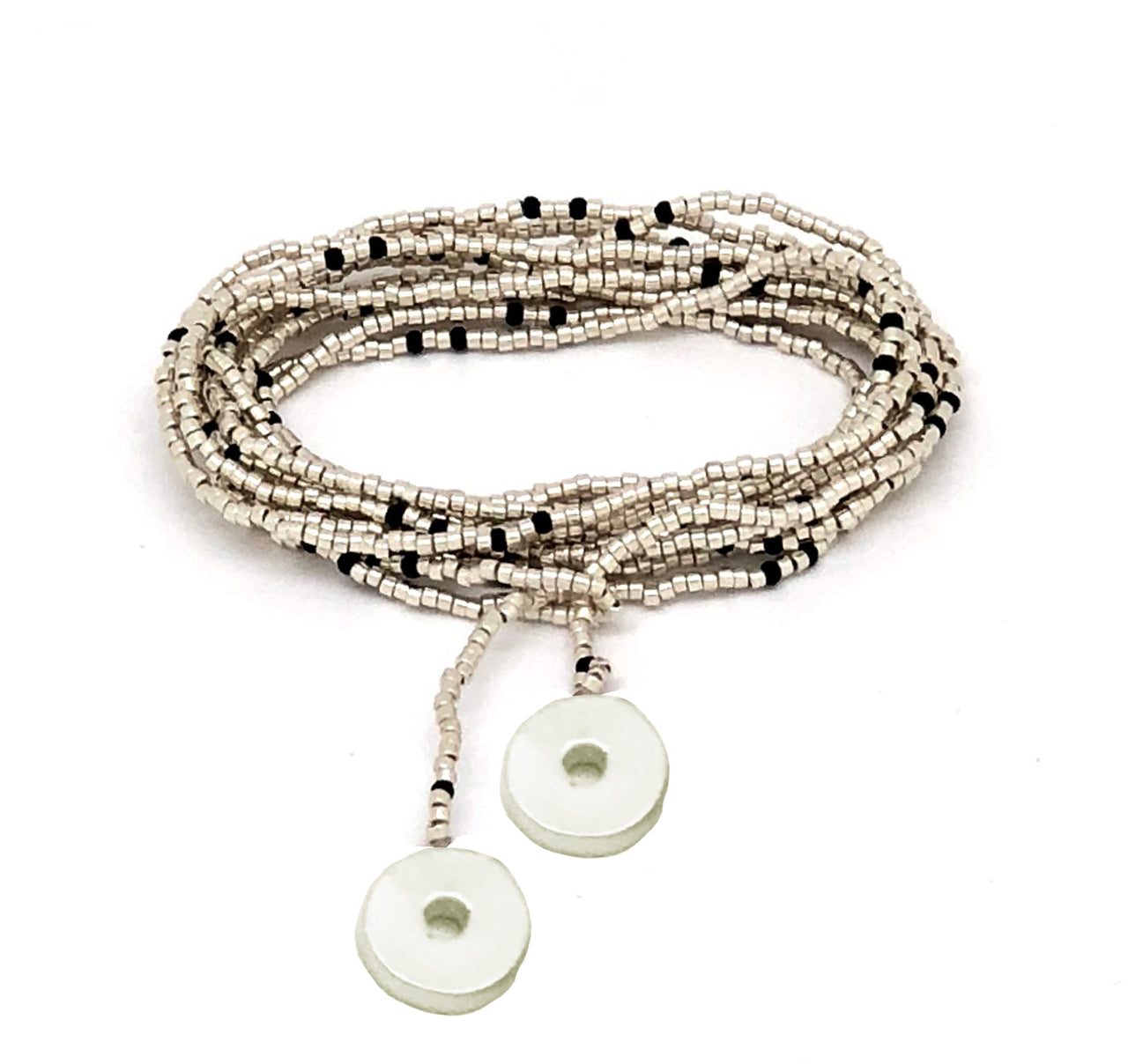 Collar enredable plata detalles negros