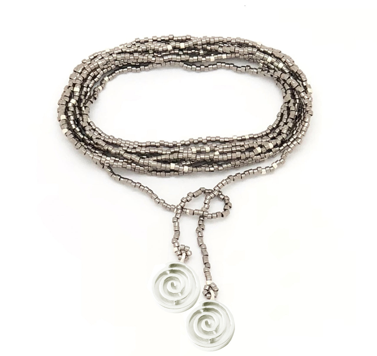 Collar enredable acero detalles plata.