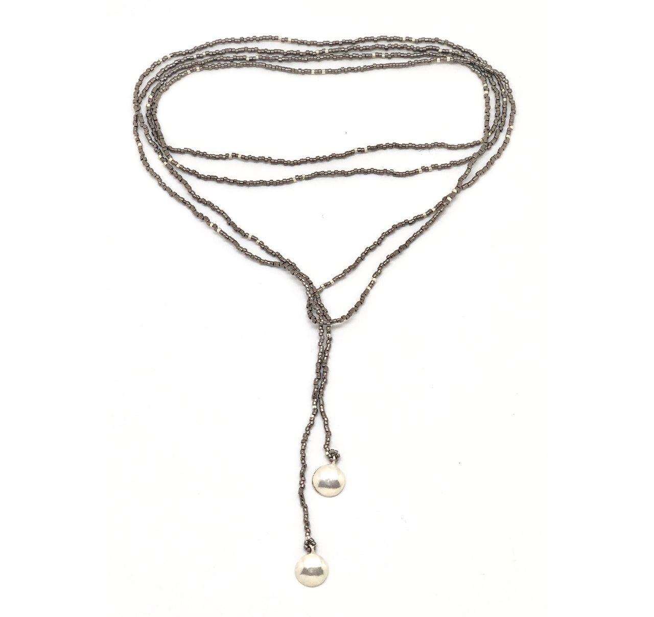 Collar enredable acero detalles plata.