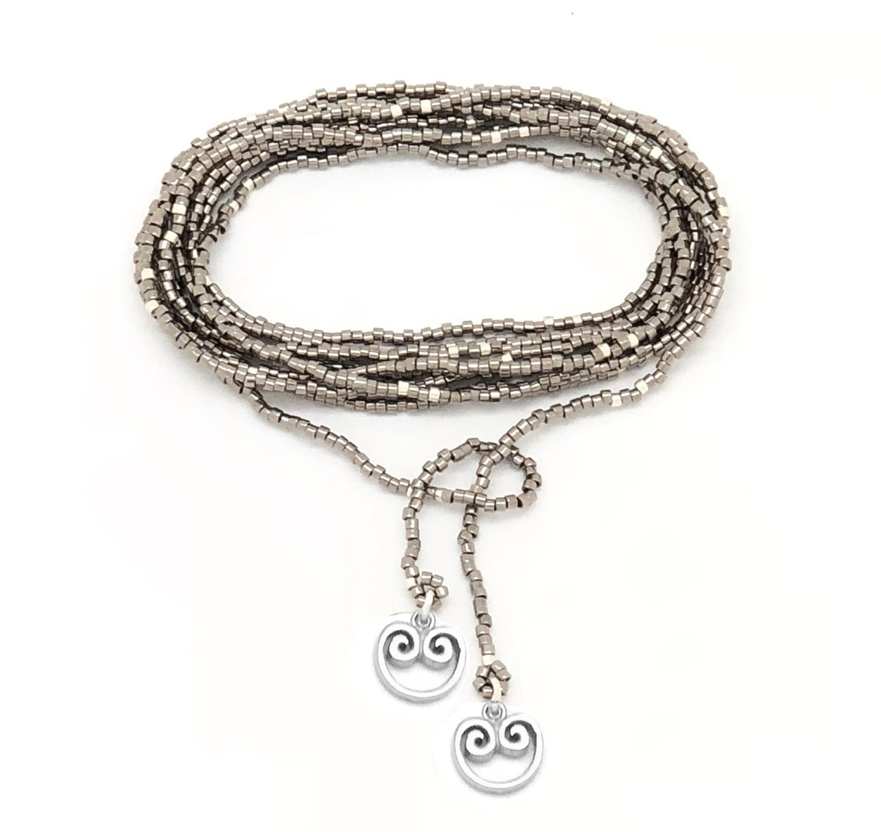 Collar enredable acero detalles plata.