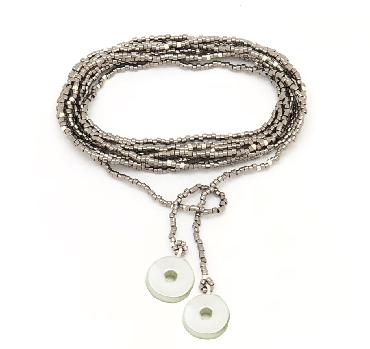 Collar enredable acero detalles plata.