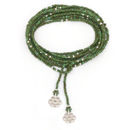 Thumbnail for Collar enredable verde turquesa detalles plata.