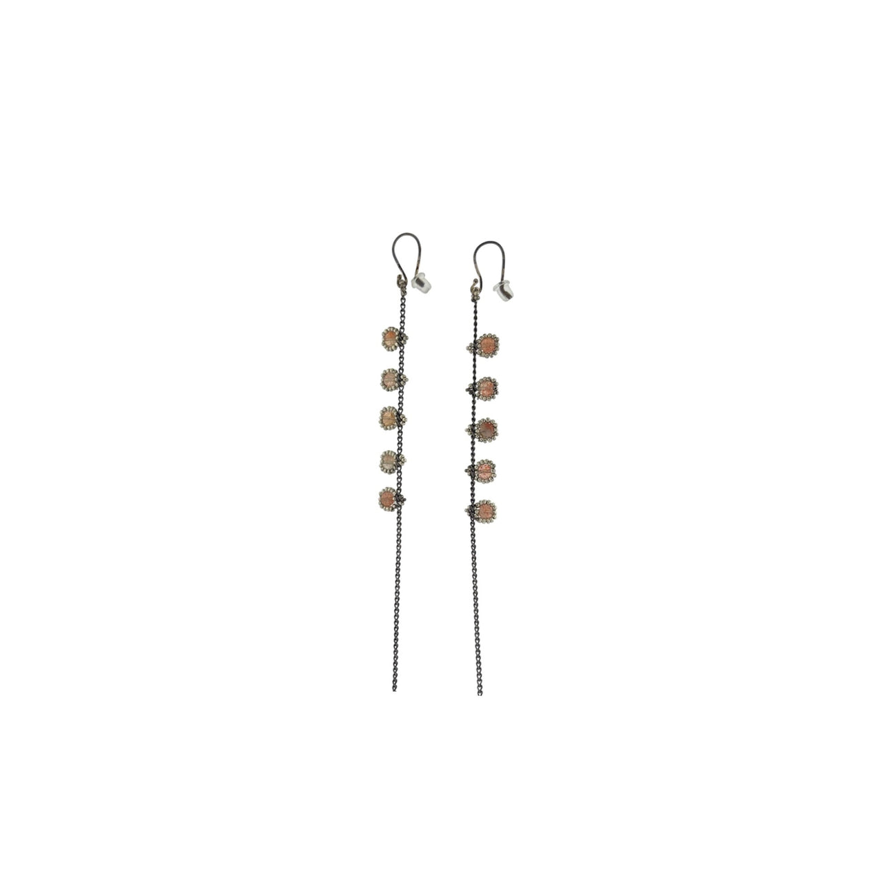 Aretes KATARI Piedra Sol Plata Pavonada