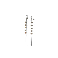 Thumbnail for Aretes KATARI Piedra Sol Plata Pavonada