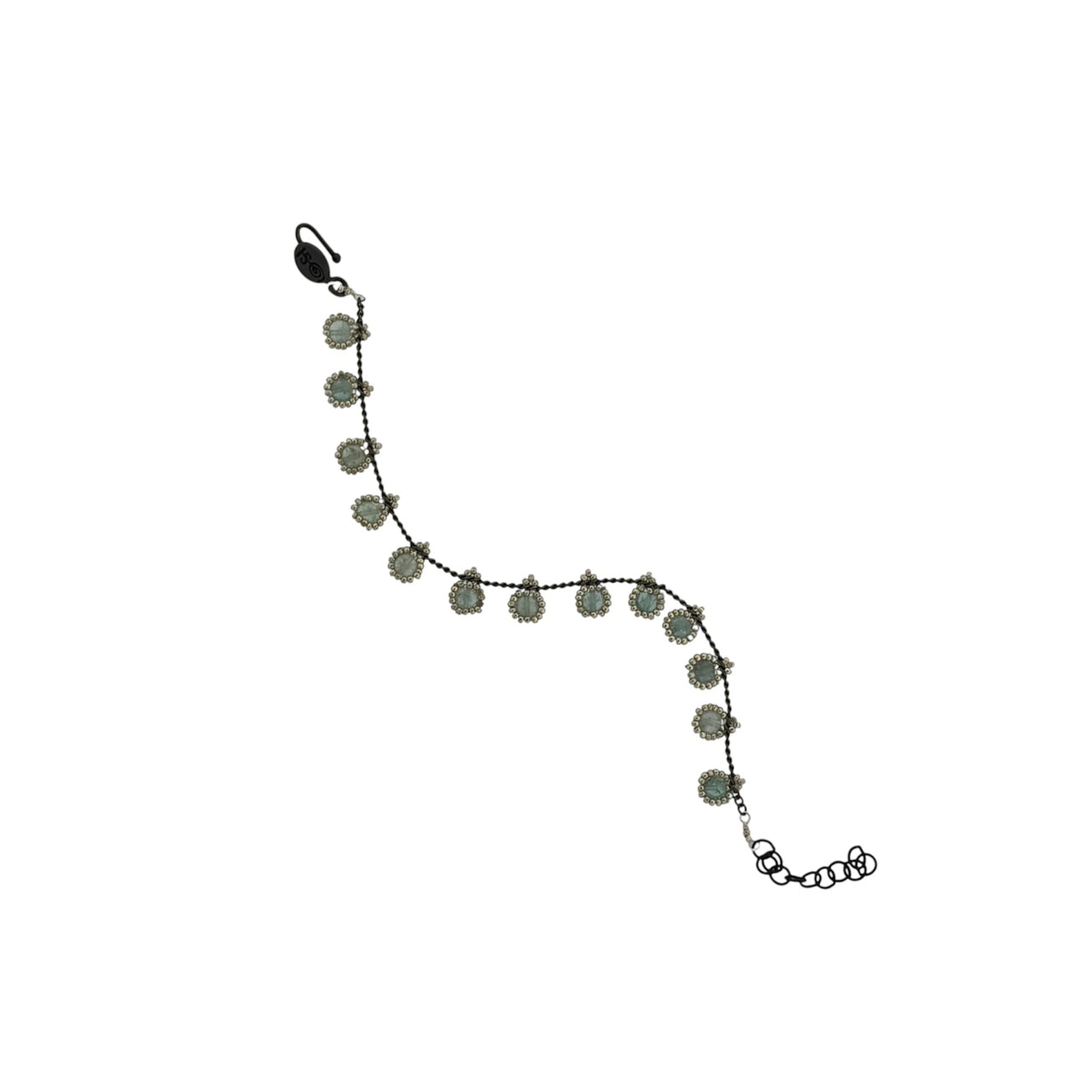 Pulsera KATARI 13 Piedra Aquamarina Plata Pavonada