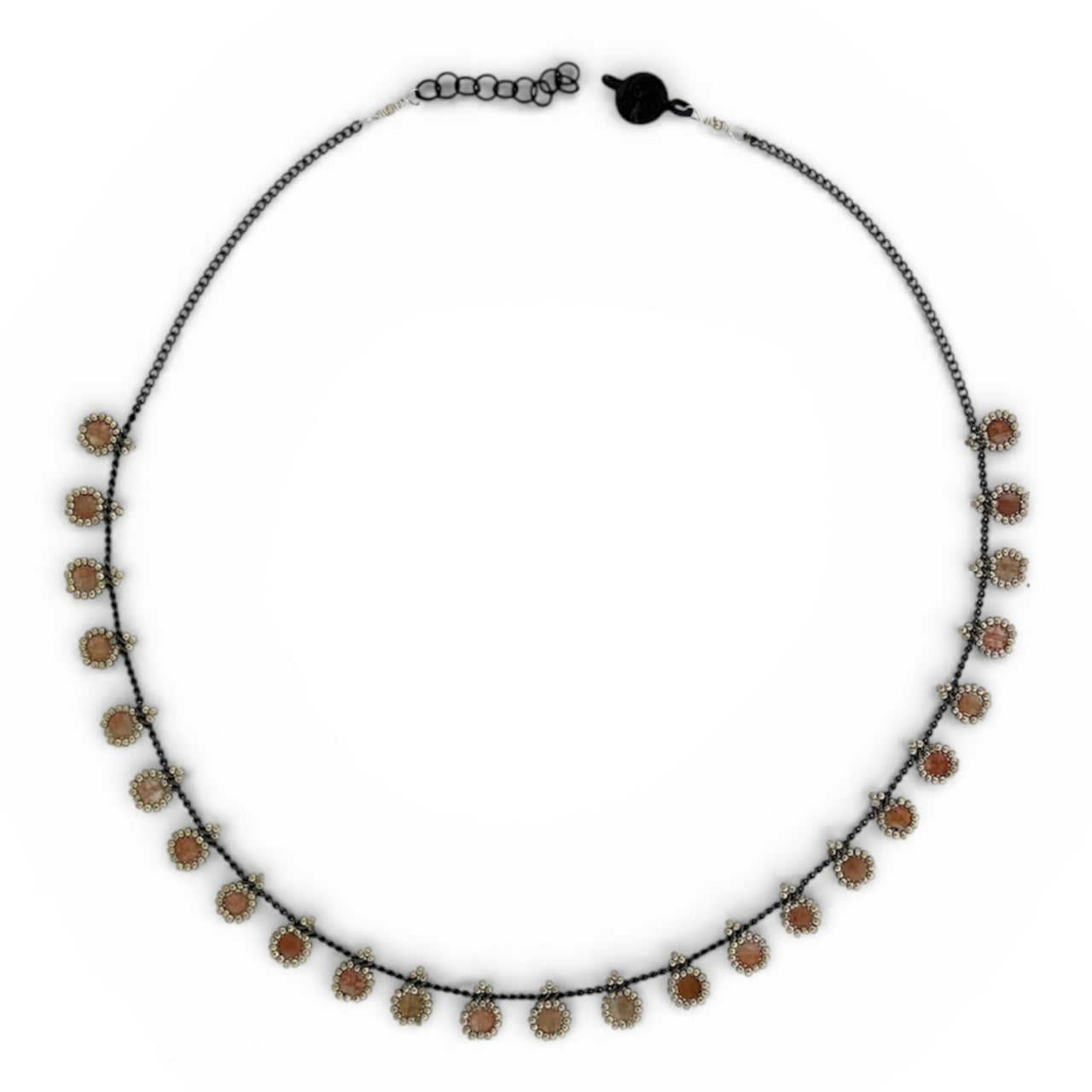 Collar KATARI 25 Piedra Sol Plata Pavonada