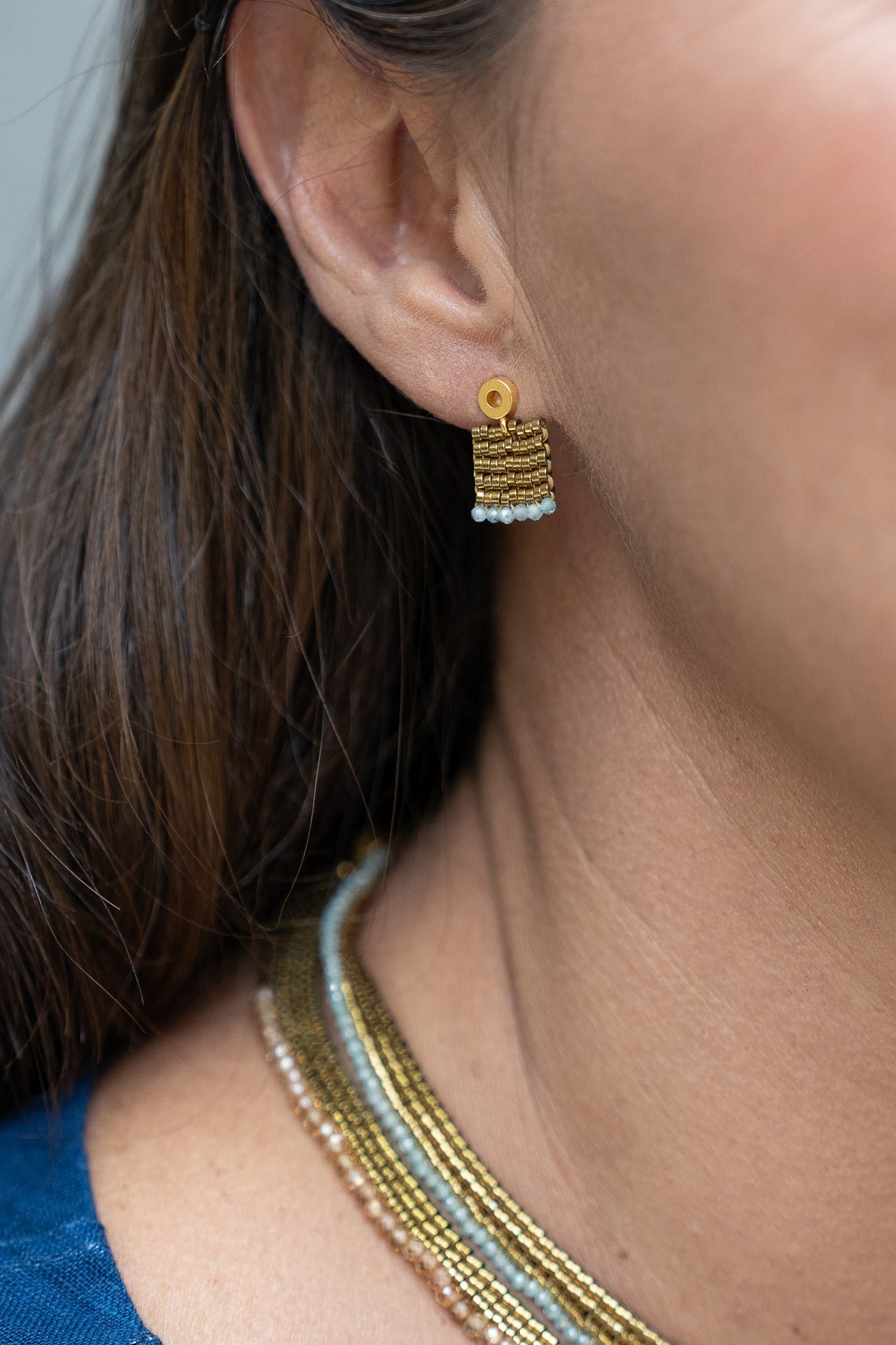 Aretes Ange Aguamarina