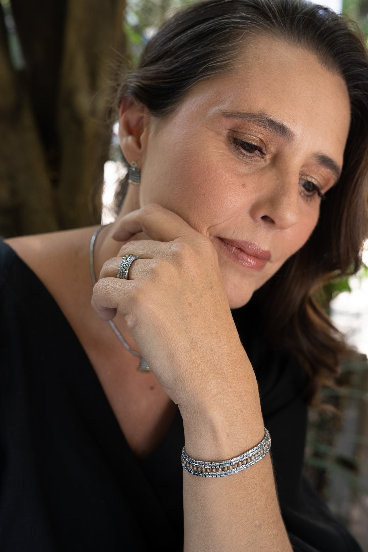 Pulsera Ange Piedras Varias Circonia Beige