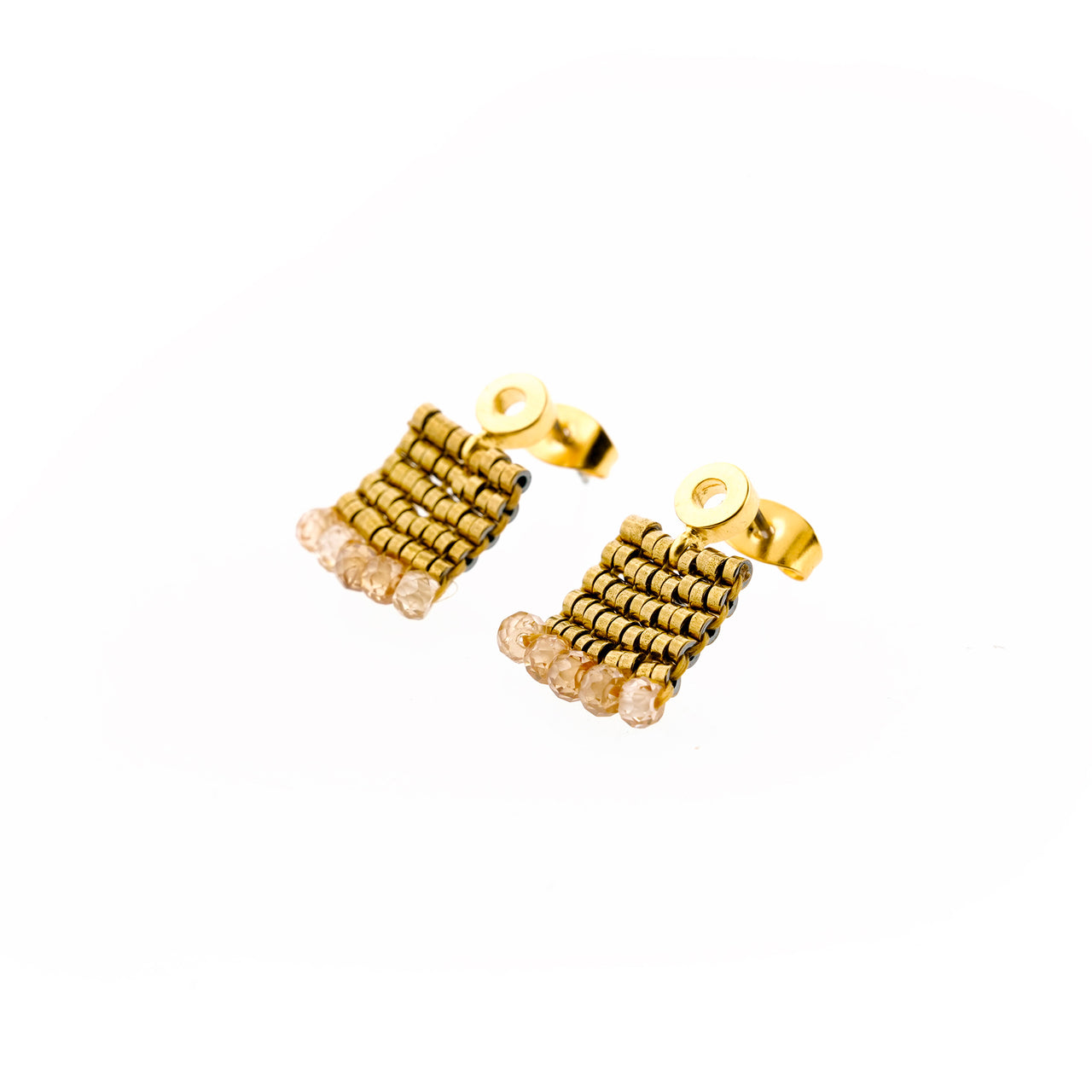 Aretes Ange Circonia Beige