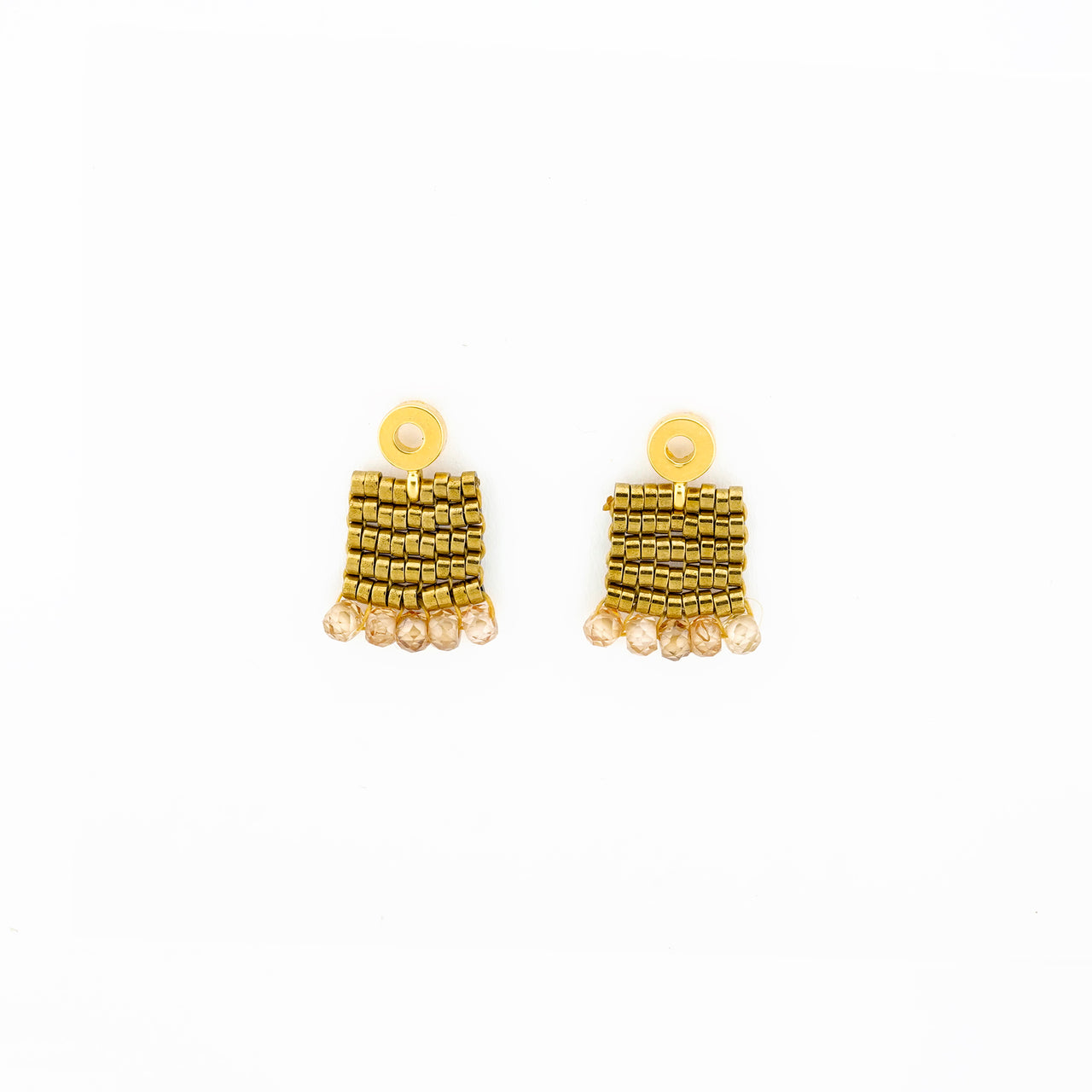 Aretes Ange Circonia Beige