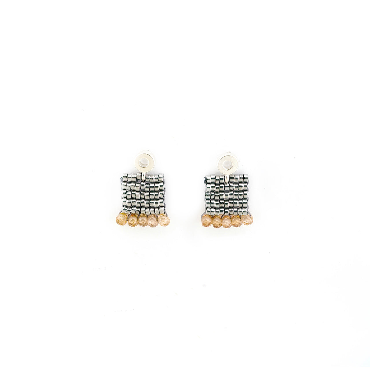 Aretes Ange Circonia Beige