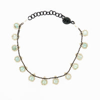 Thumbnail for Pulsera KATARI 13 Piedra Aguamarina Plata Pavonada