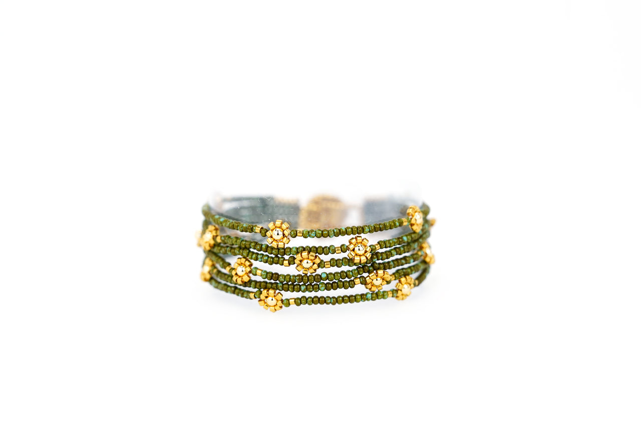 Brazalete cosecha 6 hilos dorado RX