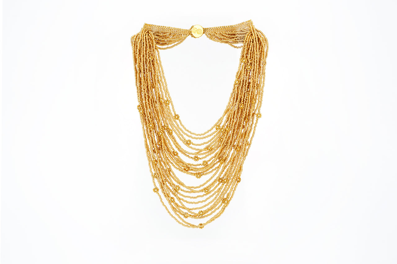 Collar cosecha 25 hilos dorado metálico RXP
