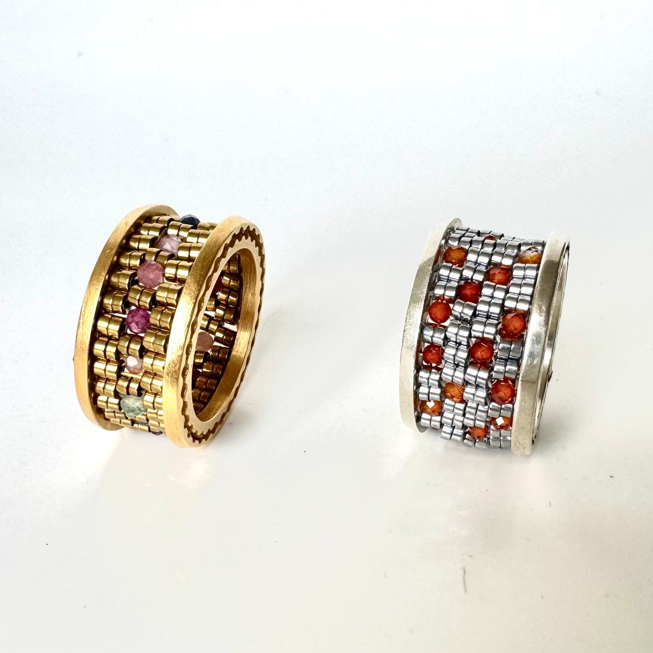 Taller de puntada PEYOTE RECTÁNGULO / Anillo.