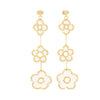 Aretes nomeolvides triples dorados.