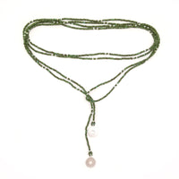 Thumbnail for Collar enredable verde turquesa detalles plata.